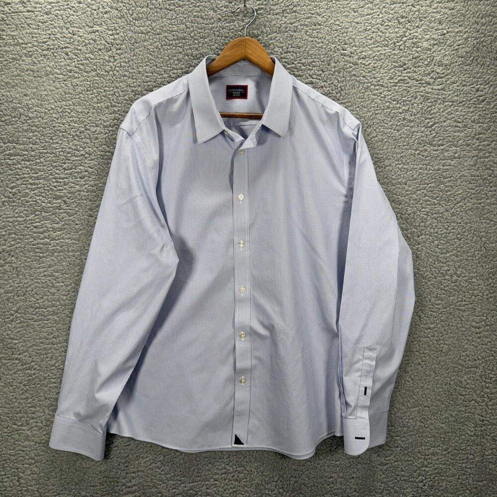 UNTUCKit Bordeaux Shirt Mens 2XL Blue Striped Long Sleeve Button Up Wrinkle Free
